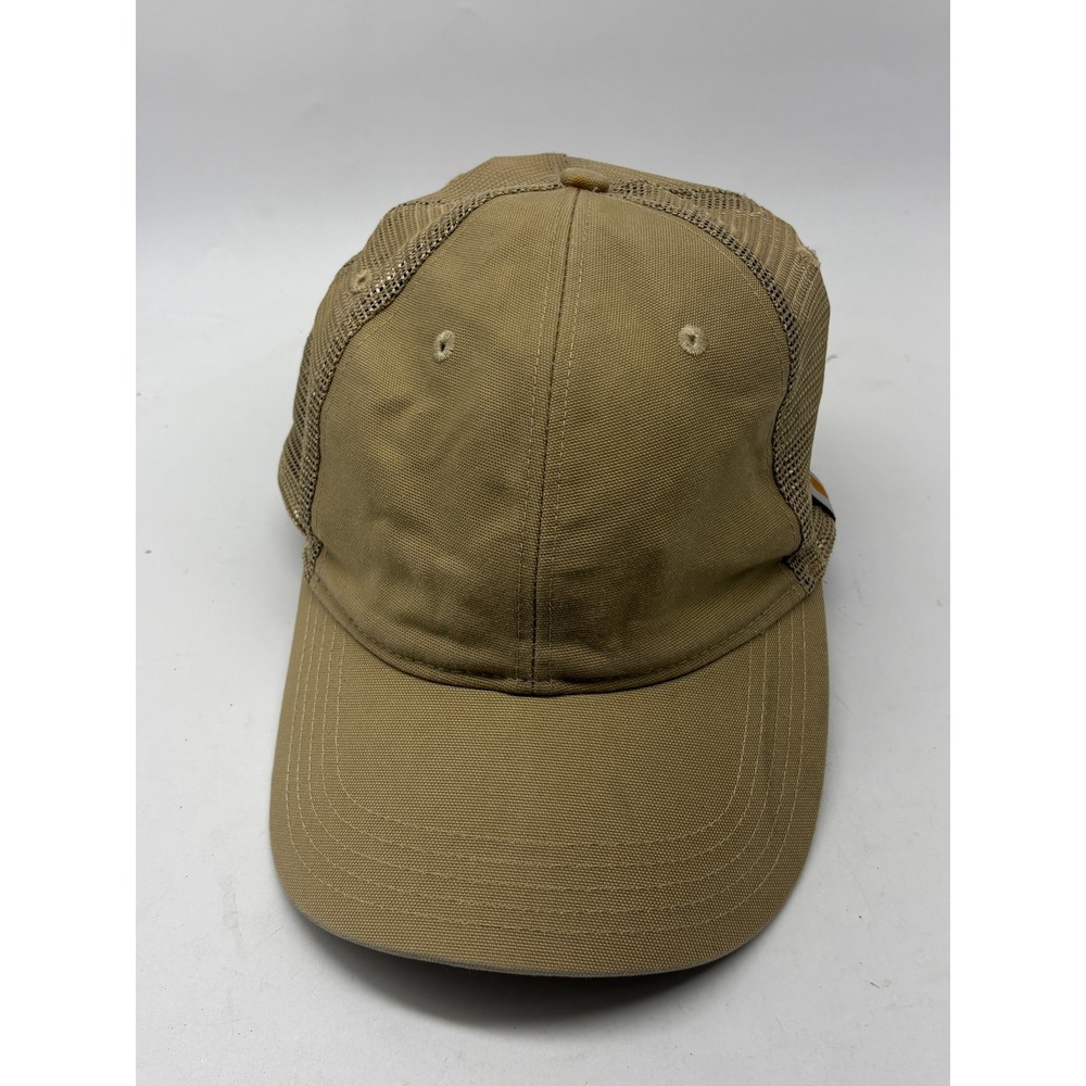 Carhartt Tan Mesh Back Trucker Hat Snapback Canvas Workwear Cap Unisex